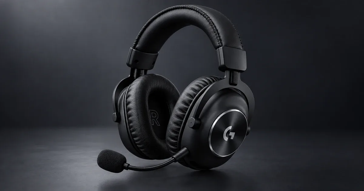 黒いLogitech G PROシリーズのワイヤレスゲーミングヘッドセット