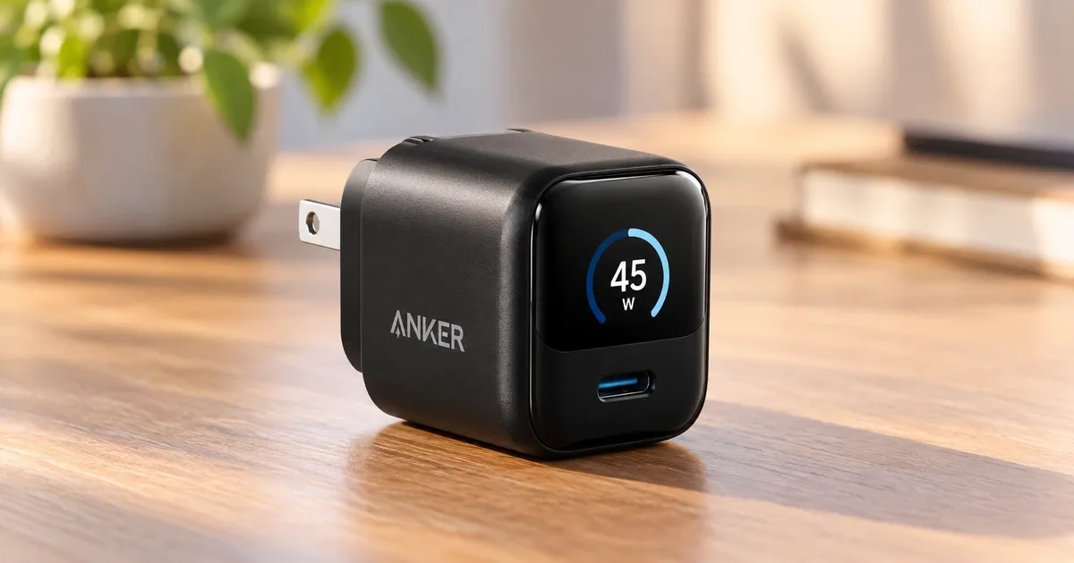 Anker Nano Charger (45W, Display, スイングプラグ)の製品イメージ